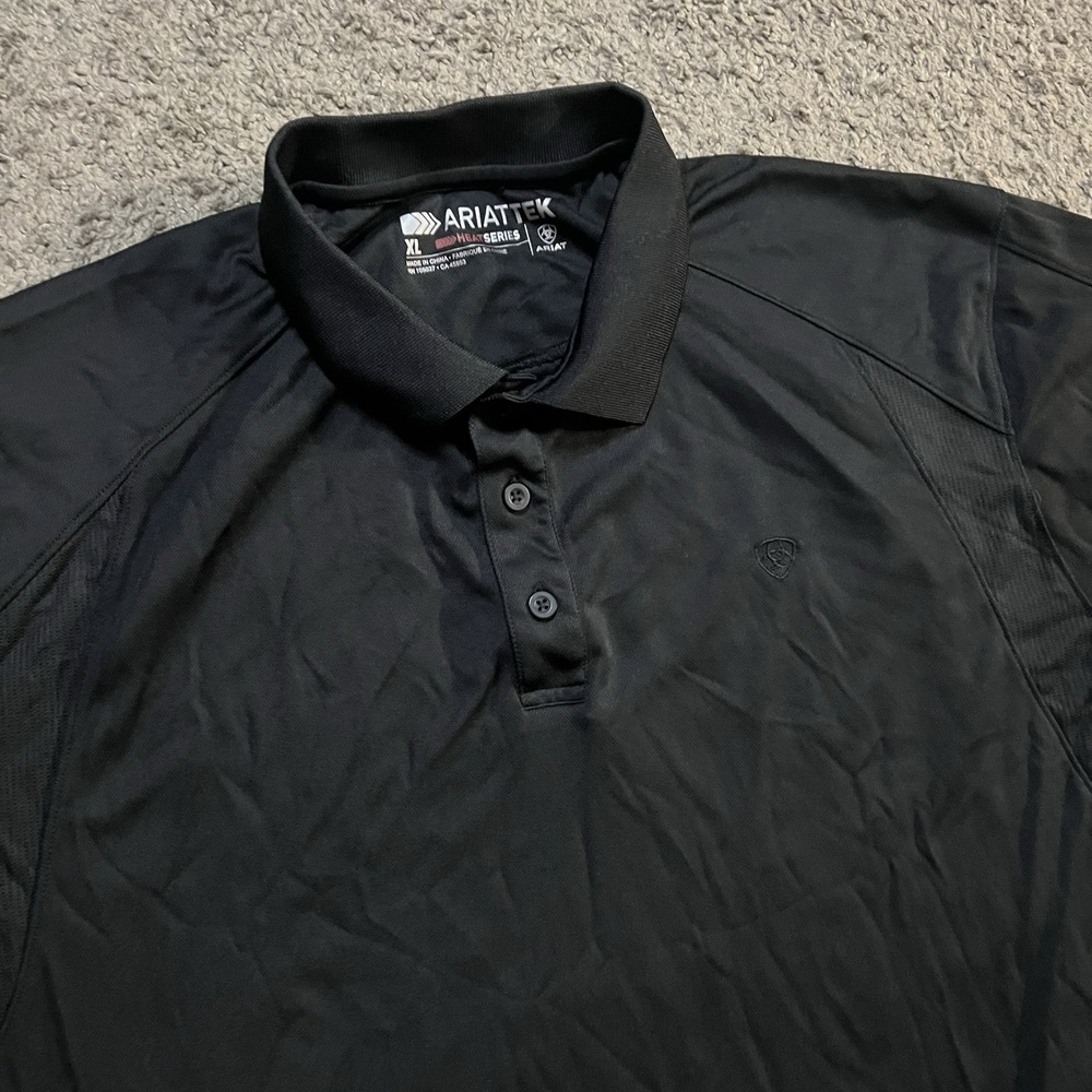 AriatTEK Heat Series Polo Mens XL Black Performance Short Sleeve
